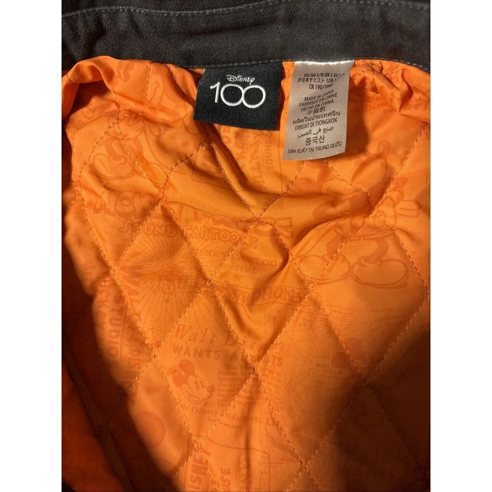 Disney 100 Walt Disney Studios Quilted Chore Jacket - XL Charcoal/Orange